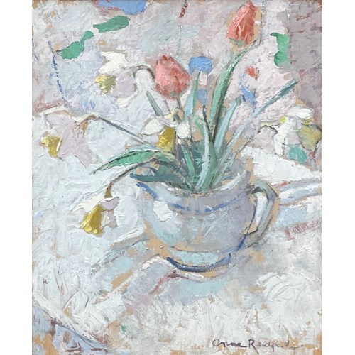 Still life with daffodils and tulips